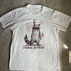 Feral & Free Fourth of July White T-Shirt - Small